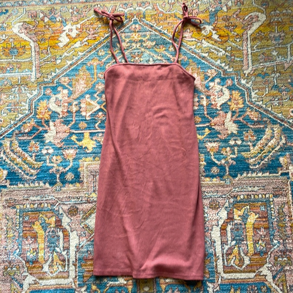 Wild Fable - Mauve Ribbed Tie Strap Dress